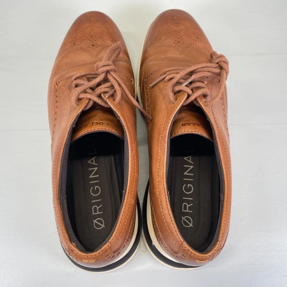Cole Haan Energy One Wingtip Oxford Shoes Mens Size 8.5 M Brown Leather Lace Up